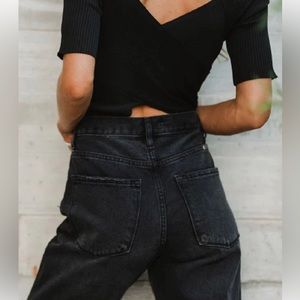 VERO MODA WOMEN'S MICHAELIS RIBBED TOP BLACK Size XS